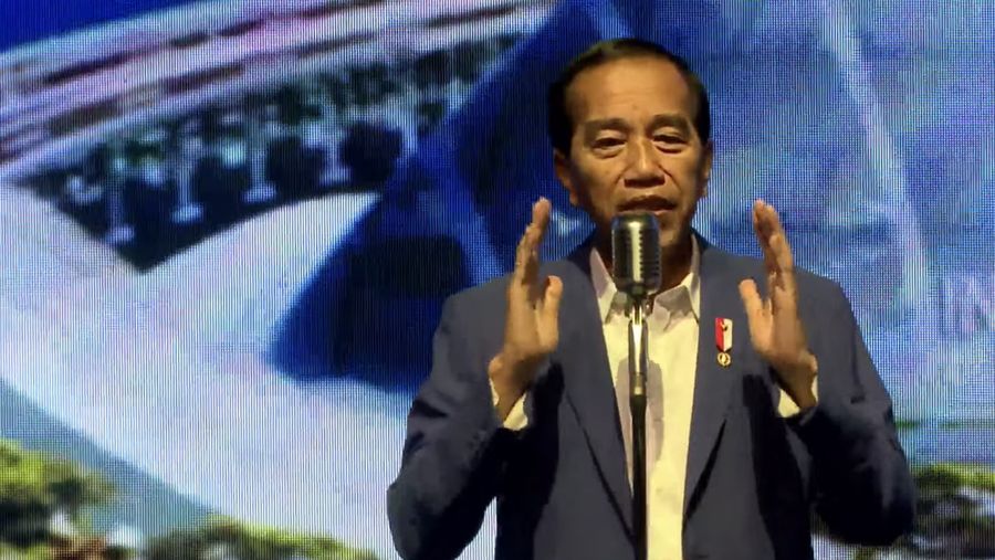 Presiden Joko Widodo (Jokowi) dalam acara Indonesia Emas 2045, Kamis (15/6/2023). (Tangkapan layar Youtube  Bappenas RI)