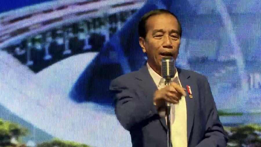 Presiden Joko Widodo (Jokowi) dalam acara Indonesia Emas 2045, Kamis (15/6/2023). (Tangkapan layar Youtube  Bappenas RI)