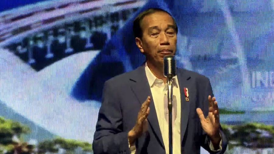 Presiden Joko Widodo (Jokowi) dalam acara Indonesia Emas 2045, Kamis (15/6/2023). (Tangkapan layar Youtube  Bappenas RI)