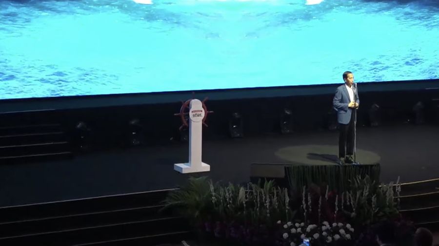Presiden Joko Widodo (Jokowi) dalam acara Indonesia Emas 2045, Kamis (15/6/2023). (Tangkapan layar Youtube  Bappenas RI)