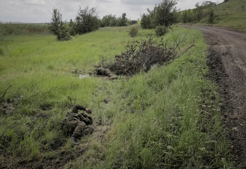 Jalan menuju desa Storozheve yang diklaim baru dibebaskan Ukraina dipenuhi dengan mayat-mayat tentara Rusia. Para tentara kehilangan nyawa saat pasukan Ukraina meluncurkan serangan balasan untuk merebut kembali Storozheve dan beberapa desa lainnya dari tangan Rusia. (REUTERS/STRINGER) Jalan menuju desa Storozheve yang diklaim baru dibebaskan Ukraina dipenuhi dengan mayat-mayat tentara Rusia. Para tentara kehilangan nyawa saat pasukan Ukraina meluncurkan serangan balasan untuk merebut kembali Storozheve dan beberapa desa lainnya dari tangan Rusia. (REUTERS/STRINGER)