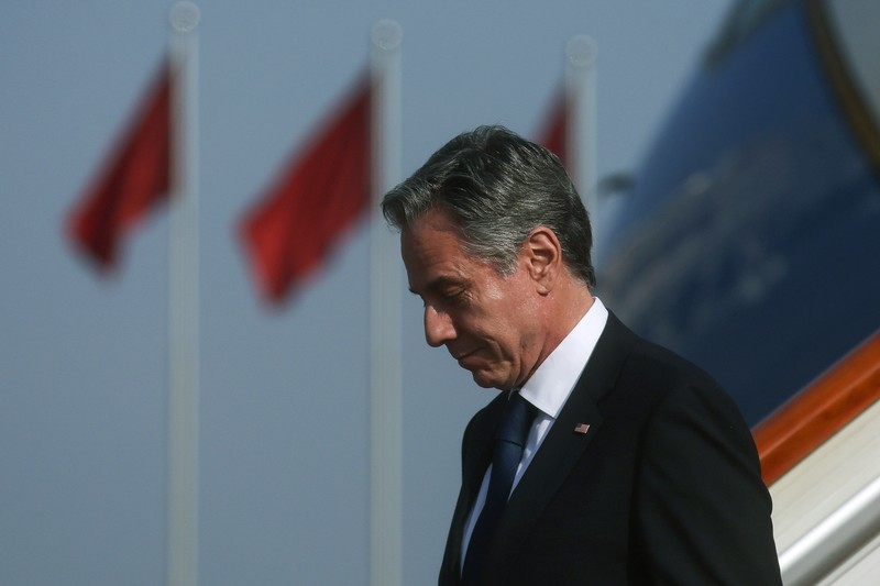 China Blinken U.S. Secretary of State Antony Blinken arrives in Beijing, Sunday, June 18, 2023. (Leah Millis/Pool Photo via AP)