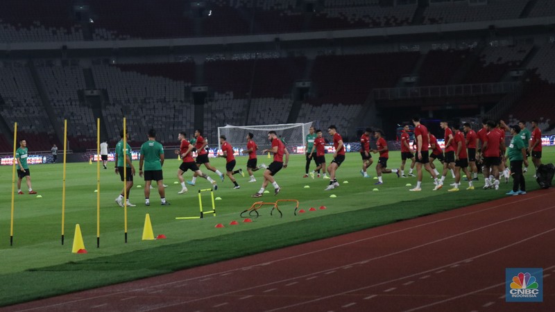 Indonesia vs Argentina. Latihan Timnas Indonesia Jelang Fifa Match Day, Indonesia vs Argentina. (CNBC Indonesia/Rindi Salsabilla)