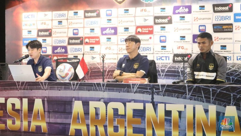 Press Conference Timnas Indonesia vs Timnas Argentina (CNBC Indonesia/Rindi Salsabila)