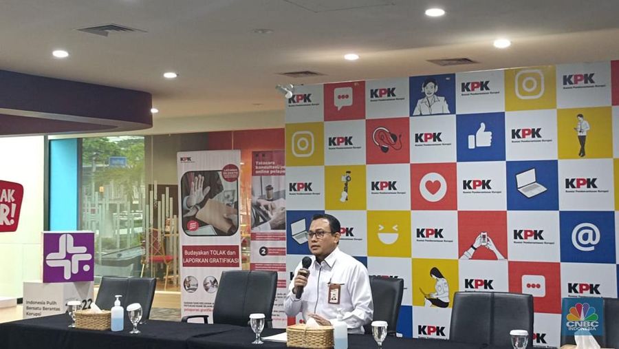 Kabag Pemberitaan Komisi Pemberantasan Korupsi (KPK) Ali Fikri. (CNBC Indonesia/Martyasari Rizky)