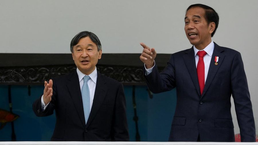 Presiden Joko Widodo terima kunjungan Kaisar Jepang Naruhito. (BAY ISMOYO/Pool via REUTERS)