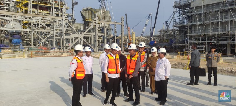 Jokowi kunjungi smelter Freeport Indonesia di Gresik, Jawa Timur. (CNBC Indonesia/Verda Nano Setiawan)