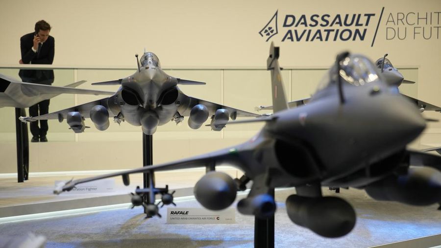 Pameran dirgantara Paris Air Show di Le Bourget, utara Paris, Prancis, Selasa (20/6/2023). (AP Photo/Lewis Joly)