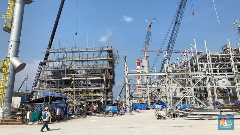 Jokowi kunjungi smelter Freeport Indonesia di Gresik, Jawa Timur. (CNBC Indonesia/Verda Nano Setiawan)