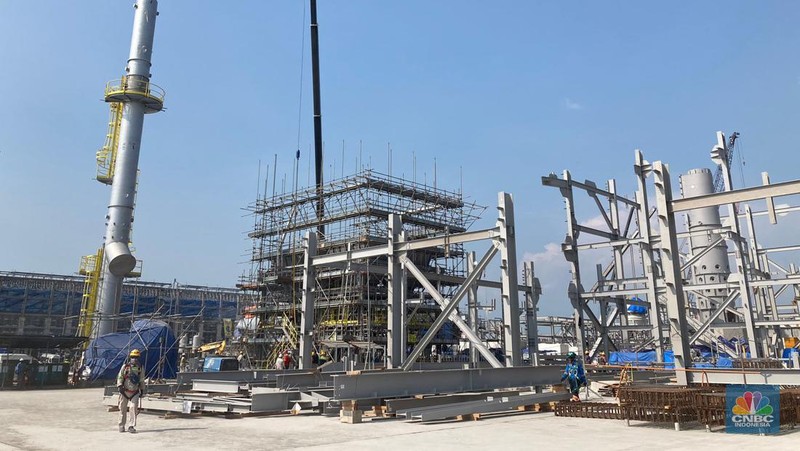 Jokowi kunjungi smelter Freeport Indonesia di Gresik, Jawa Timur. (CNBC Indonesia/Verda Nano Setiawan)
