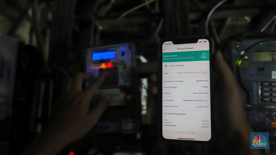Ilustrasi token listrik. (CNBC Indonesia/Faisal Rahman)
