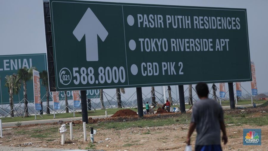 Suasana pembangunan properti di kawasan Pantai Indah Kapuk (PIK 2), Tangerang, Banten, Rabu (21/6/2023). (²©²ÊÍøÕ¾/Tri Susilo)