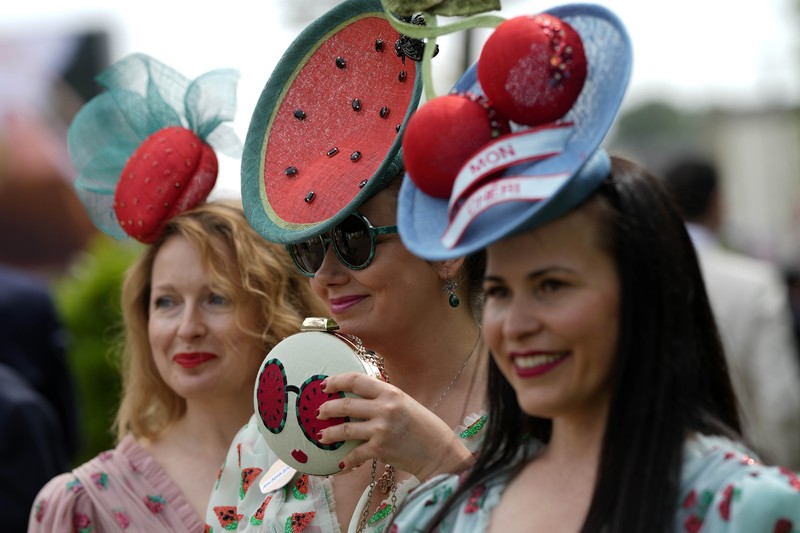 Britain's King Charles III , Camilla, the Queen Consort and Sophie, Duchess of Edinburgh, right, watch a race at day two of the Royal Ascot horse racing meeting, at Ascot Racecourse in Ascot, England, Wednesday, June 21, 2023.(AP Photo/Alastair Grant)