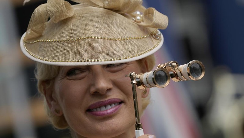Britain's King Charles III , Camilla, the Queen Consort and Sophie, Duchess of Edinburgh, right, watch a race at day two of the Royal Ascot horse racing meeting, at Ascot Racecourse in Ascot, England, Wednesday, June 21, 2023.(AP Photo/Alastair Grant)