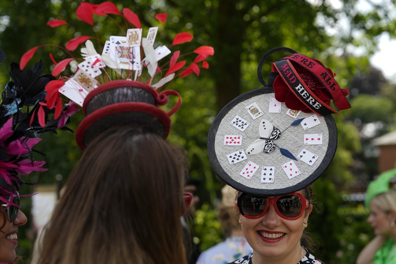 APTOPIX Britain Royal Ascot Britain's King Charles III , Camilla, the Queen Consort and Sophie, Duchess of Edinburgh, right, watch a race at day two of the Royal Ascot horse racing meeting, at Ascot Racecourse in Ascot, England, Wednesday, June 21, 2023.(AP Photo/Alastair Grant)