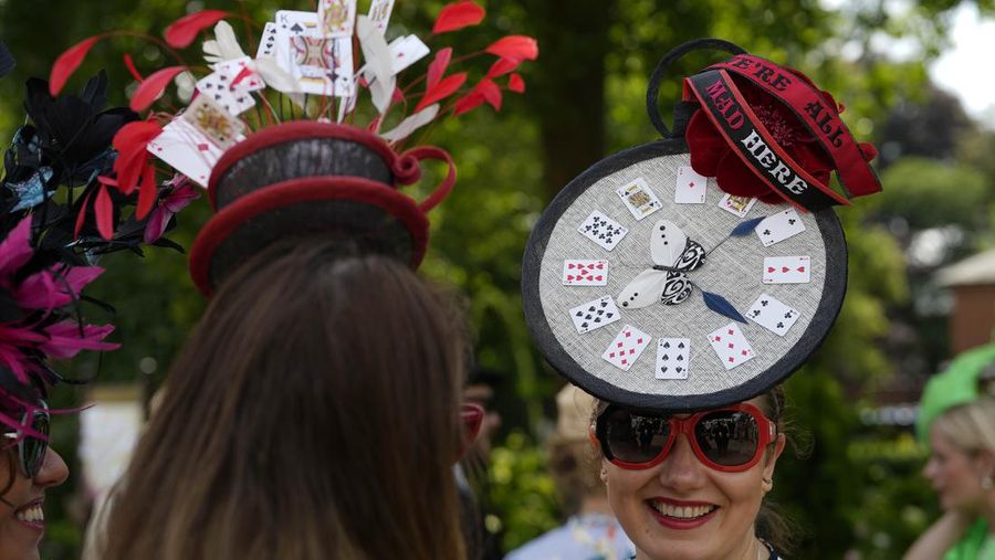 Britain's King Charles III , Camilla, the Queen Consort and Sophie, Duchess of Edinburgh, right, watch a race at day two of the Royal Ascot horse racing meeting, at Ascot Racecourse in Ascot, England, Wednesday, June 21, 2023.(AP Photo/Alastair Grant)