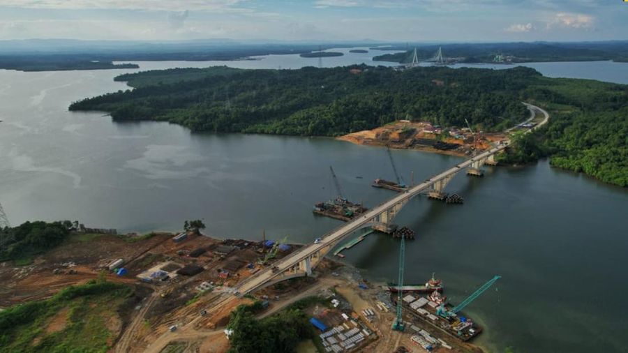 Tingkatkan Konektivitas Menuju Kawasan IKN Nusantara, Kementerian PUPR Bangun Jembatan Duplikasi Bentang Pendek Pulau Balang. (Dok. Biro Pers Kementerian PUPR)