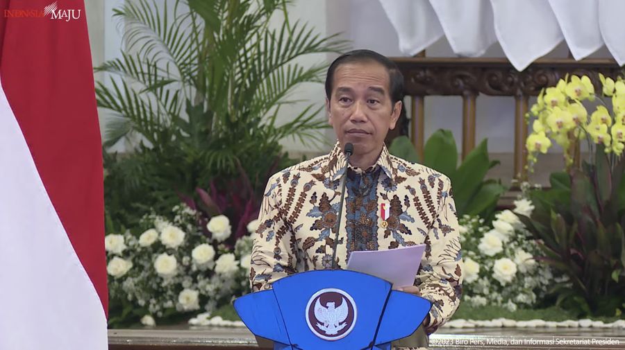 Presiden Joko Widodo saat Penyampaian LHP LKPP Tahun 2022, Istana Negara, 26 Juni 2023. (Tangkapan Layar Youtube Sekretariat Presiden)