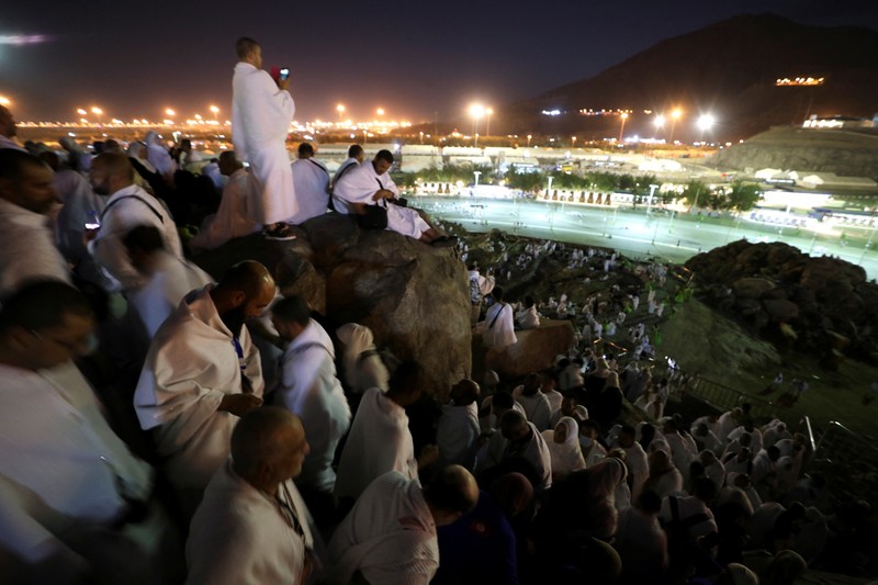 Muslim pilgrims gather on the Mount of Mercy at the plain of Arafat during the annual haj pilgrimage, outside the holy city of Mecca, Saudi Arabia, June 27, 2023. REUTERS/Mohamed Abd El Ghany