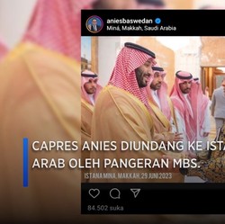 Capres Anies Baswedan Diundang Pangeran MBS ke Istana Mina