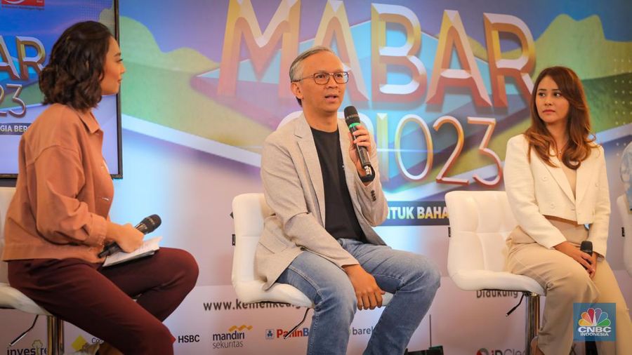 Direktur Surat Utang Negara DJPPR Kementerian Keuangan RI Deni Ridwan di acara MABAR ORI023. (CNBC Indonesia/Faisal Rahman)