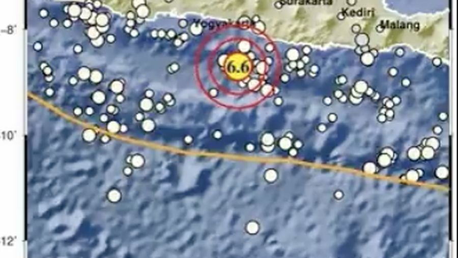 Gempa Magnitudo: 6.4 terasa hingga Bantul, Yogyakarta. (Twitter/BMKG)