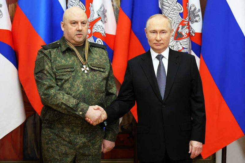 Jenderal Sergei Surovikin Jenderal Sergei Surovikin. (Alexei Druzhinin, Sputnik, Kremlin Pool Photo via AP/File)