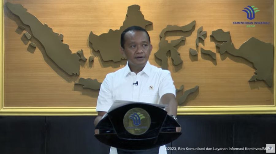 Konferensi Pers Menteri Investasi/Kepala BKPM. (Tangkapan Layar Youtube BKPM)