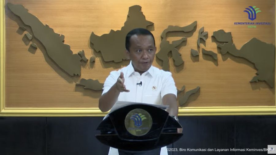 Konferensi Pers Menteri Investasi/Kepala BKPM. (Tangkapan Layar Youtube BKPM)