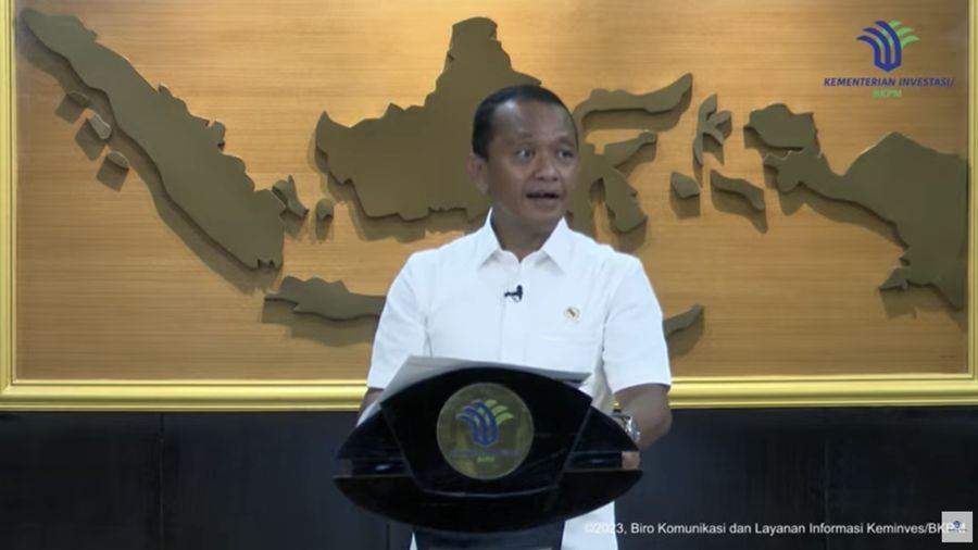 Konferensi Pers Menteri Investasi/Kepala BKPM. (Tangkapan Layar Youtube BKPM)