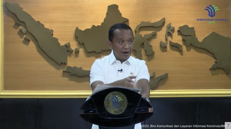 Konferensi Pers Menteri Investasi/Kepala BKPM. (Tangkapan Layar Youtube BKPM)
