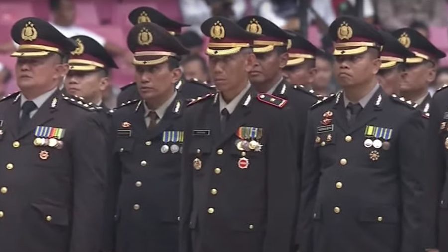 Peringat HUT ke-77 Bhayangkara Polri. (YouTube/CNN Indonesia) Peringat HUT ke-77 Bhayangkara Polri. (YouTube/CNN Indonesia)