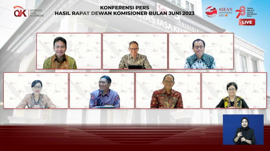 Rapat OJK (Tangkapan layar)