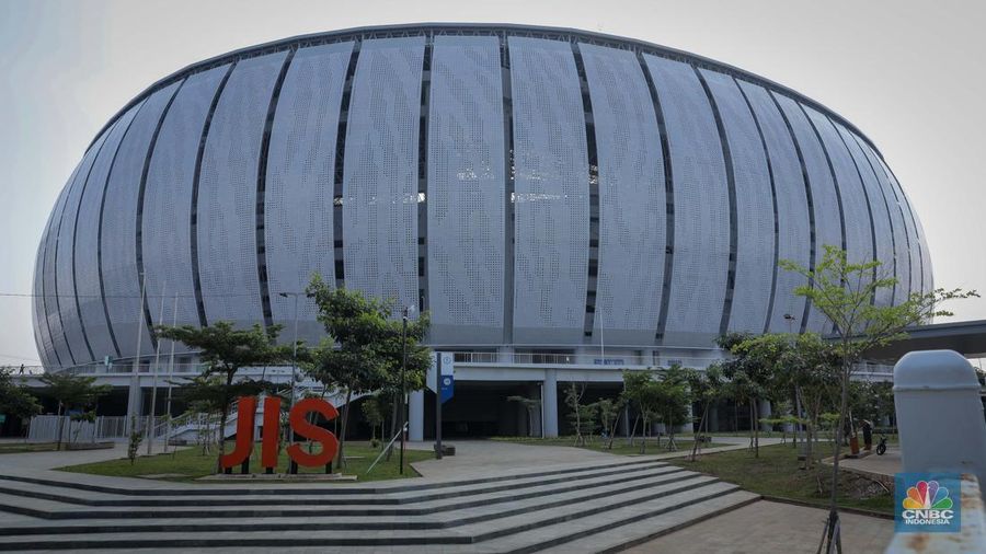 Suasana Jakarta Internasional Stadium (JIS) Selasa (4/7/2023). Jakarta International Stadium (JIS) di Ancol, Jakarta Utara akan direnovasi pemerintah. JIS disebut masuk dalam daftar stadion sepak bola yang akan menjadi tempat pertandingan Piala Dunia U-17 pada 10 November sampai dengan 2 Desember 2023. (վ/Faisal Rahman)