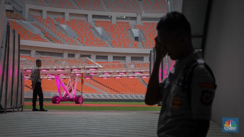 Suasana Jakarta Internasional Stadium (JIS) Selasa (4/7/2023). Jakarta International Stadium (JIS) di Ancol, Jakarta Utara akan direnovasi pemerintah. JIS disebut masuk dalam daftar stadion sepak bola yang akan menjadi tempat pertandingan Piala Dunia U-17 pada 10 November sampai dengan 2 Desember 2023. (վ/Faisal Rahman)