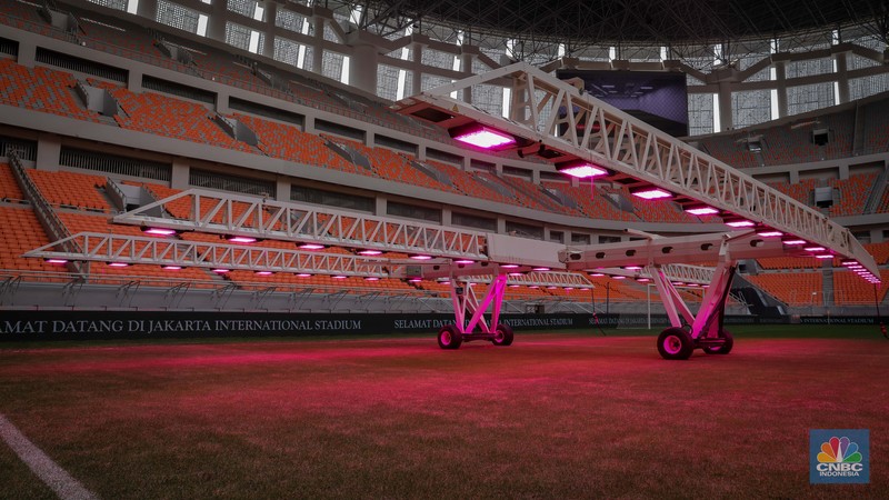 Suasana Jakarta Internasional Stadium (JIS) Selasa (4/7/2023). Jakarta International Stadium (JIS) di Ancol, Jakarta Utara akan direnovasi pemerintah. JIS disebut masuk dalam daftar stadion sepak bola yang akan menjadi tempat pertandingan Piala Dunia U-17 pada 10 November sampai dengan 2 Desember 2023. (վ/Faisal Rahman)