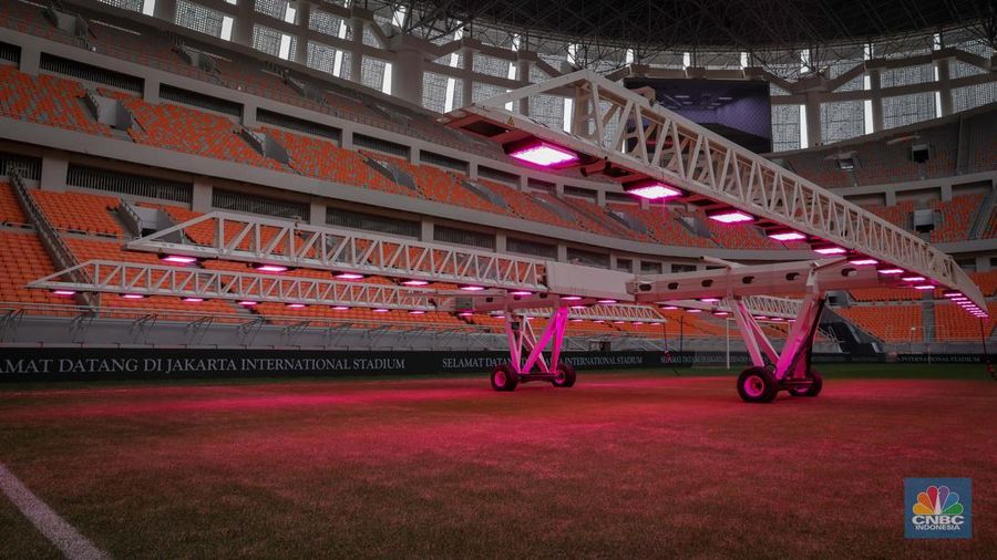 Suasana Jakarta Internasional Stadium (JIS) Selasa (4/7/2023). Jakarta International Stadium (JIS) di Ancol, Jakarta Utara akan direnovasi pemerintah. JIS disebut masuk dalam daftar stadion sepak bola yang akan menjadi tempat pertandingan Piala Dunia U-17 pada 10 November sampai dengan 2 Desember 2023. (վ/Faisal Rahman)