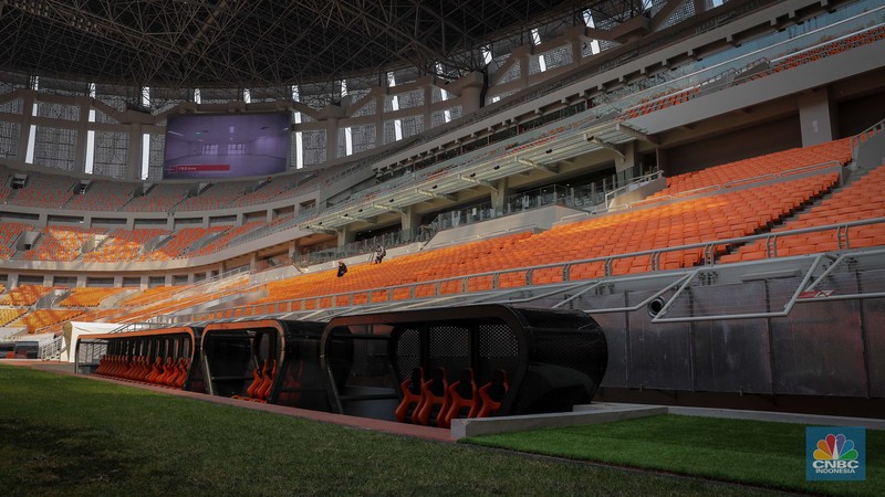 Suasana Jakarta Internasional Stadium (JIS) Selasa (4/7/2023). Jakarta International Stadium (JIS) di Ancol, Jakarta Utara akan direnovasi pemerintah. JIS disebut masuk dalam daftar stadion sepak bola yang akan menjadi tempat pertandingan Piala Dunia U-17 pada 10 November sampai dengan 2 Desember 2023. (CNBC Indonesia/Faisal Rahman)