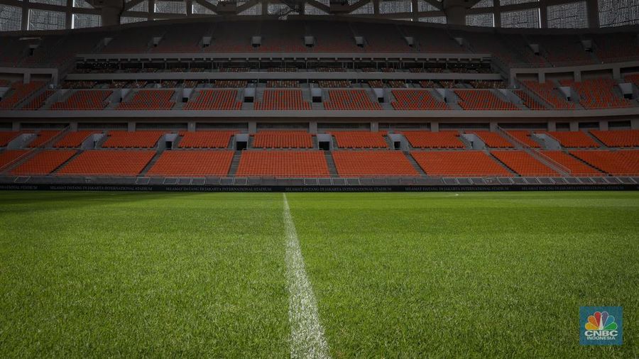 Suasana Jakarta Internasional Stadium (JIS) Selasa (4/7/2023). Jakarta International Stadium (JIS) di Ancol, Jakarta Utara akan direnovasi pemerintah. JIS disebut masuk dalam daftar stadion sepak bola yang akan menjadi tempat pertandingan Piala Dunia U-17 pada 10 November sampai dengan 2 Desember 2023. (վ/Faisal Rahman)
