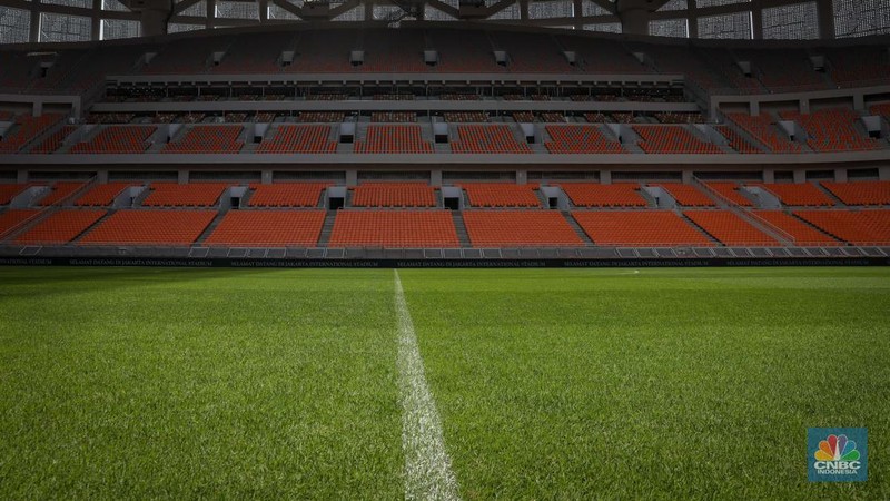Suasana Jakarta Internasional Stadium (JIS) Selasa (4/7/2023). Jakarta International Stadium (JIS) di Ancol, Jakarta Utara akan direnovasi pemerintah. JIS disebut masuk dalam daftar stadion sepak bola yang akan menjadi tempat pertandingan Piala Dunia U-17 pada 10 November sampai dengan 2 Desember 2023. (վ/Faisal Rahman)