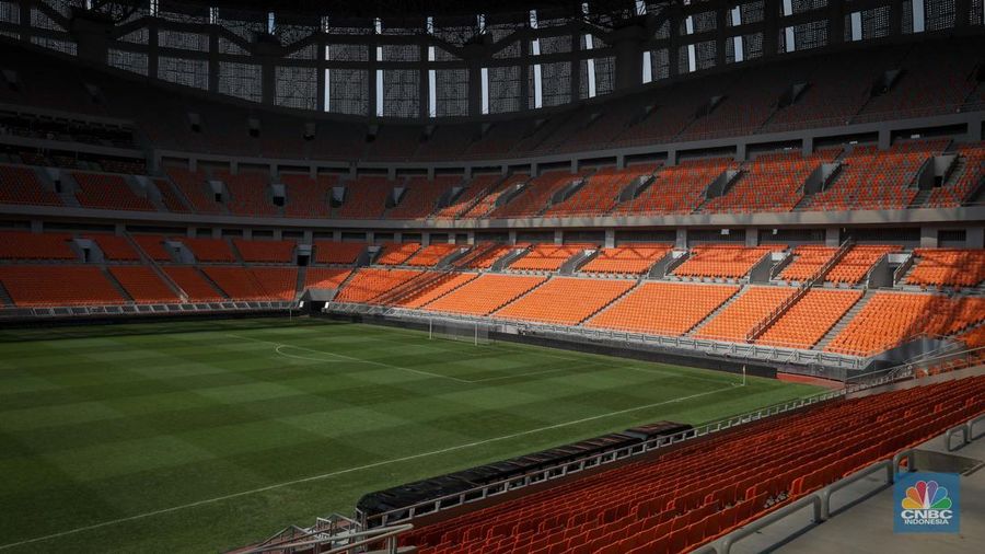 Suasana Jakarta Internasional Stadium (JIS) Selasa (4/7/2023). Jakarta International Stadium (JIS) di Ancol, Jakarta Utara akan direnovasi pemerintah. JIS disebut masuk dalam daftar stadion sepak bola yang akan menjadi tempat pertandingan Piala Dunia U-17 pada 10 November sampai dengan 2 Desember 2023. (CNBC Indonesia/Faisal Rahman)