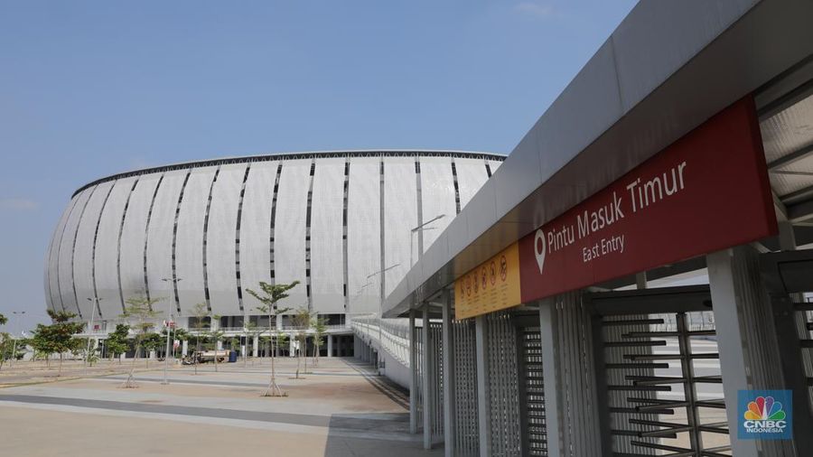 Suasana Jakarta Internasional Stadium (JIS) Selasa (4/7/2023). Jakarta International Stadium (JIS) di Ancol, Jakarta Utara akan direnovasi pemerintah. JIS disebut masuk dalam daftar stadion sepak bola yang akan menjadi tempat pertandingan Piala Dunia U-17 pada 10 November sampai dengan 2 Desember 2023. (վ/Faisal Rahman)