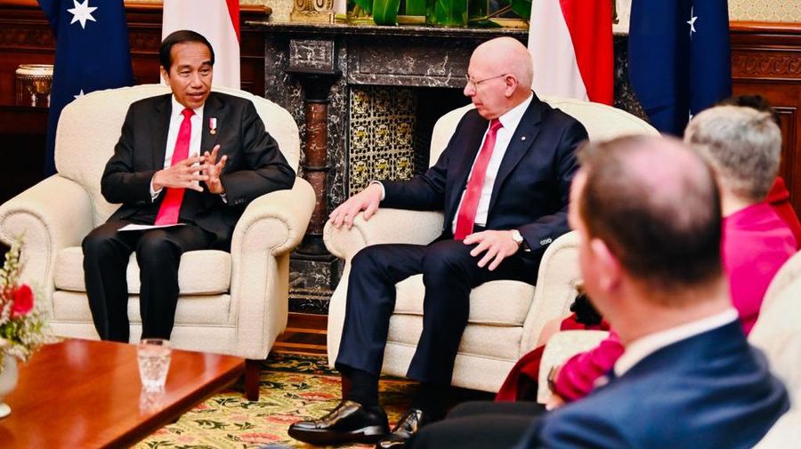 Usai melaksanakan pertemuan tatap muka bersama Gubernur Jenderal Australia David Hurley, Presiden Joko Widodo bertemu dengan Perdana Menteri (PM) Australia Anthony Albanese, di Admiralty House, pada Selasa, 4 Juli 2023. (Dok:  Laily Rachev - Biro Pers Sekretariat Presiden)