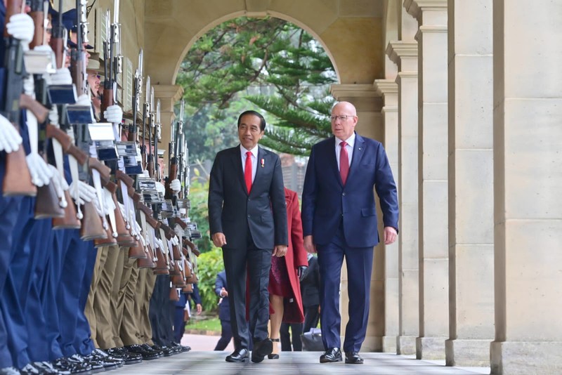 Usai melaksanakan pertemuan tatap muka bersama Gubernur Jenderal Australia David Hurley, Presiden Joko Widodo bertemu dengan Perdana Menteri (PM) Australia Anthony Albanese, di Admiralty House, pada Selasa, 4 Juli 2023. (Dok: Laily Rachev - Biro Pers Sekretariat Presiden) Usai melaksanakan pertemuan tatap muka bersama Gubernur Jenderal Australia David Hurley, Presiden Joko Widodo bertemu dengan Perdana Menteri (PM) Australia Anthony Albanese, di Admiralty House, pada Selasa, 4 Juli 2023. (Dok: Laily Rachev - Biro Pers Sekretariat Presiden)