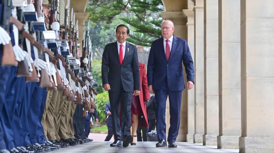Usai melaksanakan pertemuan tatap muka bersama Gubernur Jenderal Australia David Hurley, Presiden Joko Widodo bertemu dengan Perdana Menteri (PM) Australia Anthony Albanese, di Admiralty House, pada Selasa, 4 Juli 2023. (Dok:  Laily Rachev - Biro Pers Sekretariat Presiden)