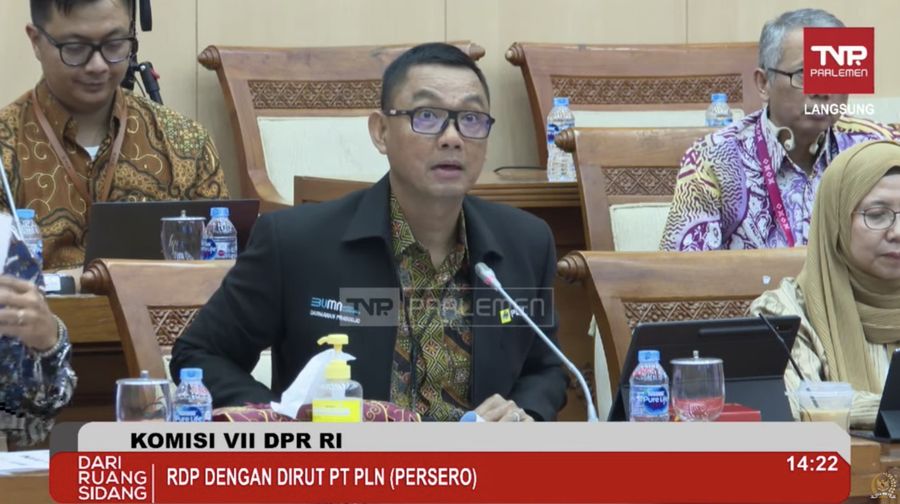 Darmawan Prasodjo Direktur Utama PT PT PLN Indonesia Power dalam Rapat Dengar Pendapat dengan Komisi VII DPR RI. (Tangkapan Layar Youtube Komisi VII DPR RI Channel)