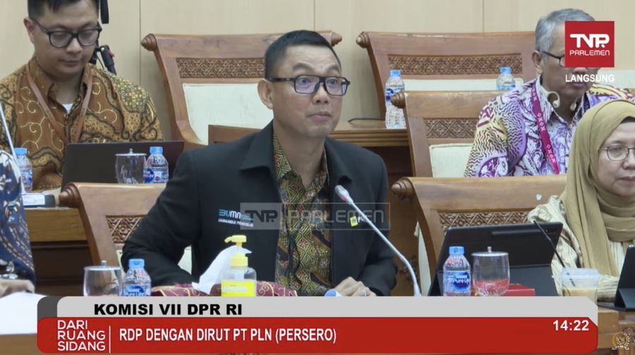 Darmawan Prasodjo Direktur Utama PT PT PLN Indonesia Power dalam Rapat Dengar Pendapat dengan Komisi VII DPR RI. (Tangkapan Layar Youtube Komisi VII DPR RI Channel)