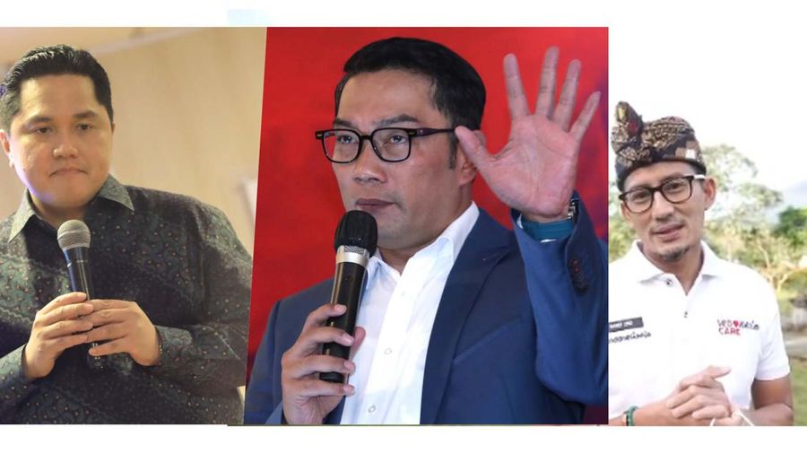 Erick Thohir, Ridwan Kamil dan Sandiaga Uno