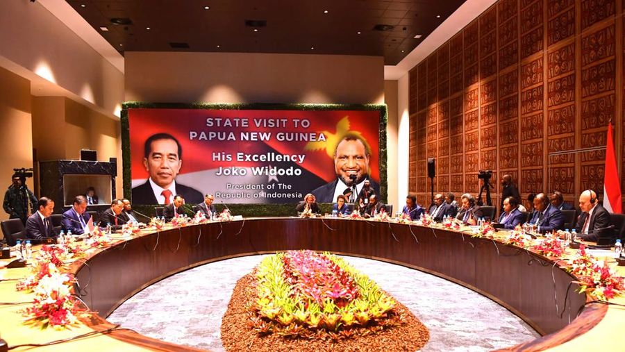 Presiden Joko Widodo melakukan kunjungan ke APEC Haus, dalam kunjungannya ke Papua Nugini, pada Rabu, 5 Juli 2023. (Dok. Rusman - Biro Pers Sekretariat Presiden)
