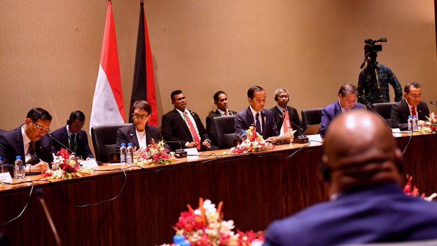 Presiden Joko Widodo melakukan kunjungan ke APEC Haus, dalam kunjungannya ke Papua Nugini, pada Rabu, 5 Juli 2023. (Dok. Rusman - Biro Pers Sekretariat Presiden)